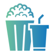 Popcorn and drink icon